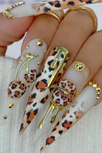 Leopard Drip Nails